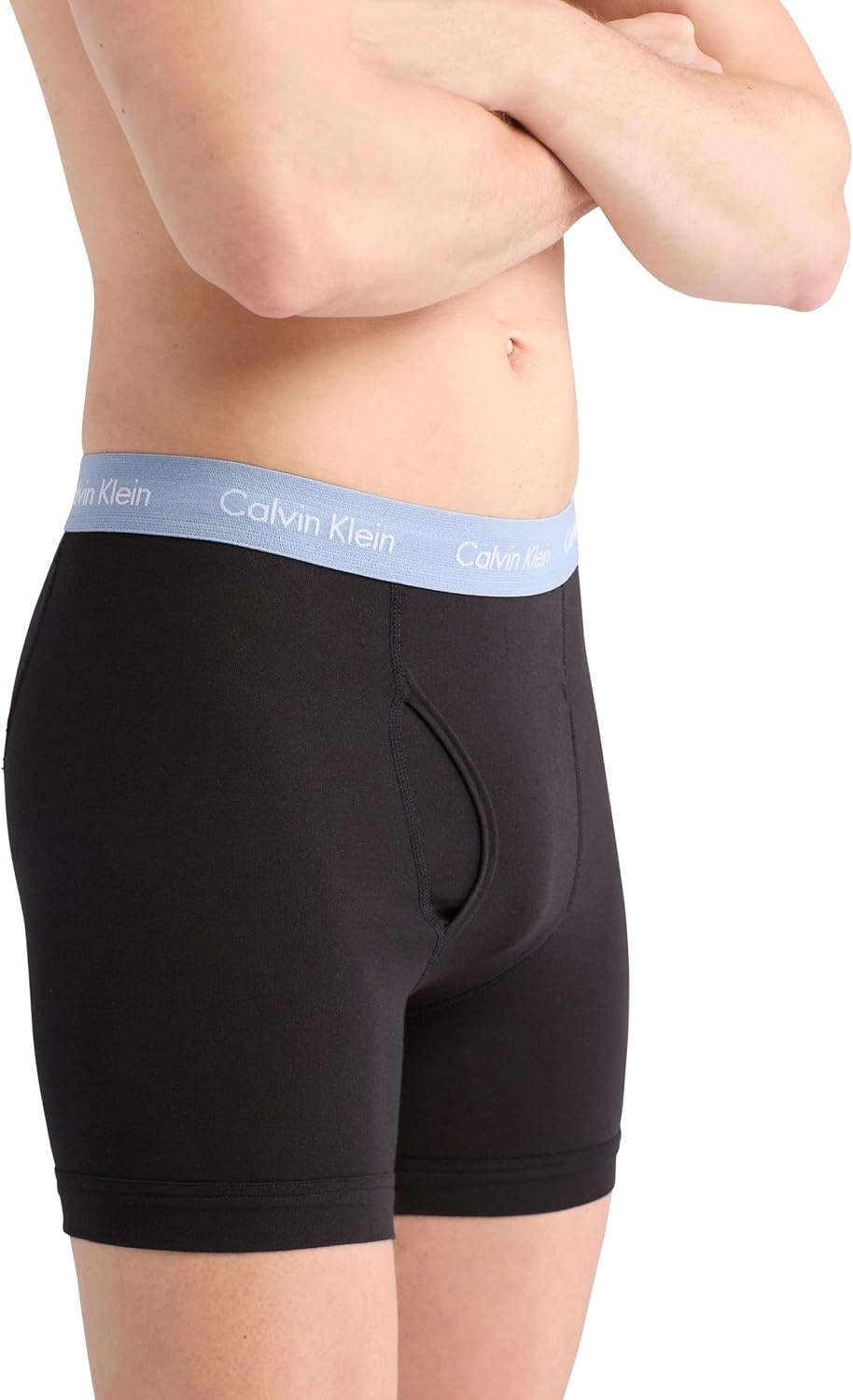 image:imageCalvin Klein Mens Cotton Stretch 3Pack Boxer BriefBlack W New Navy Vintage Khaki Troposphere Logos