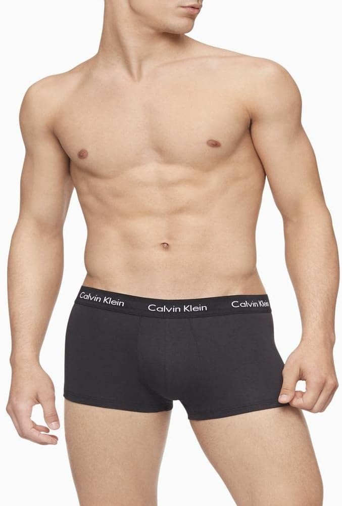 image:imageCalvin Klein Mens Cotton Stretch 3Pack Low Rise Trunks3 Black