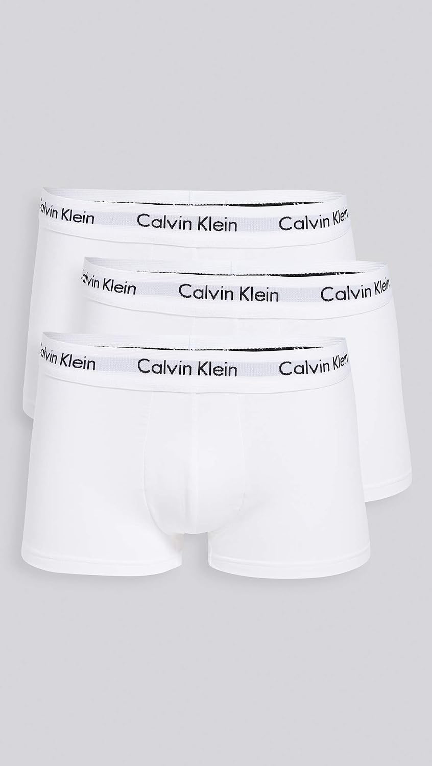 image:imageCalvin Klein Mens Cotton Stretch 3Pack Low Rise Trunks3 White