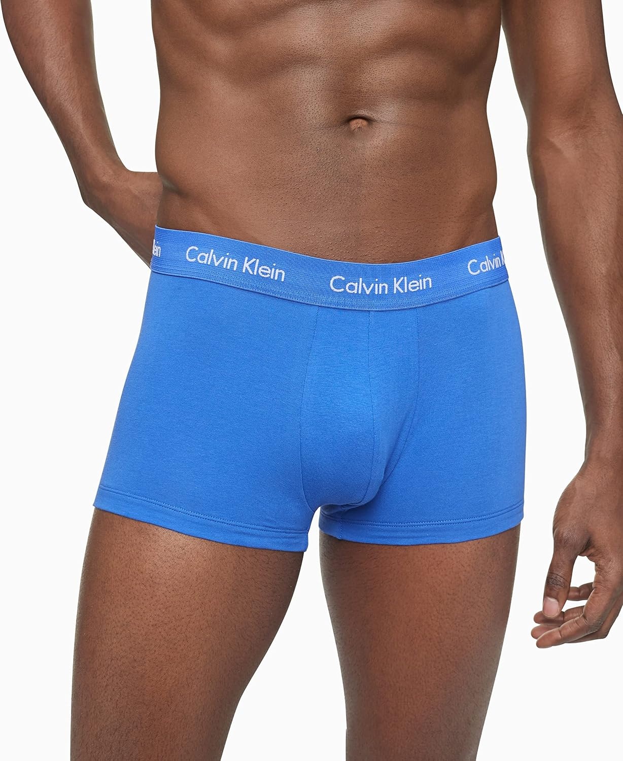 image:imageCalvin Klein Mens Cotton Stretch 3Pack Low Rise TrunksBlack Blue Shadow Cobalt Water