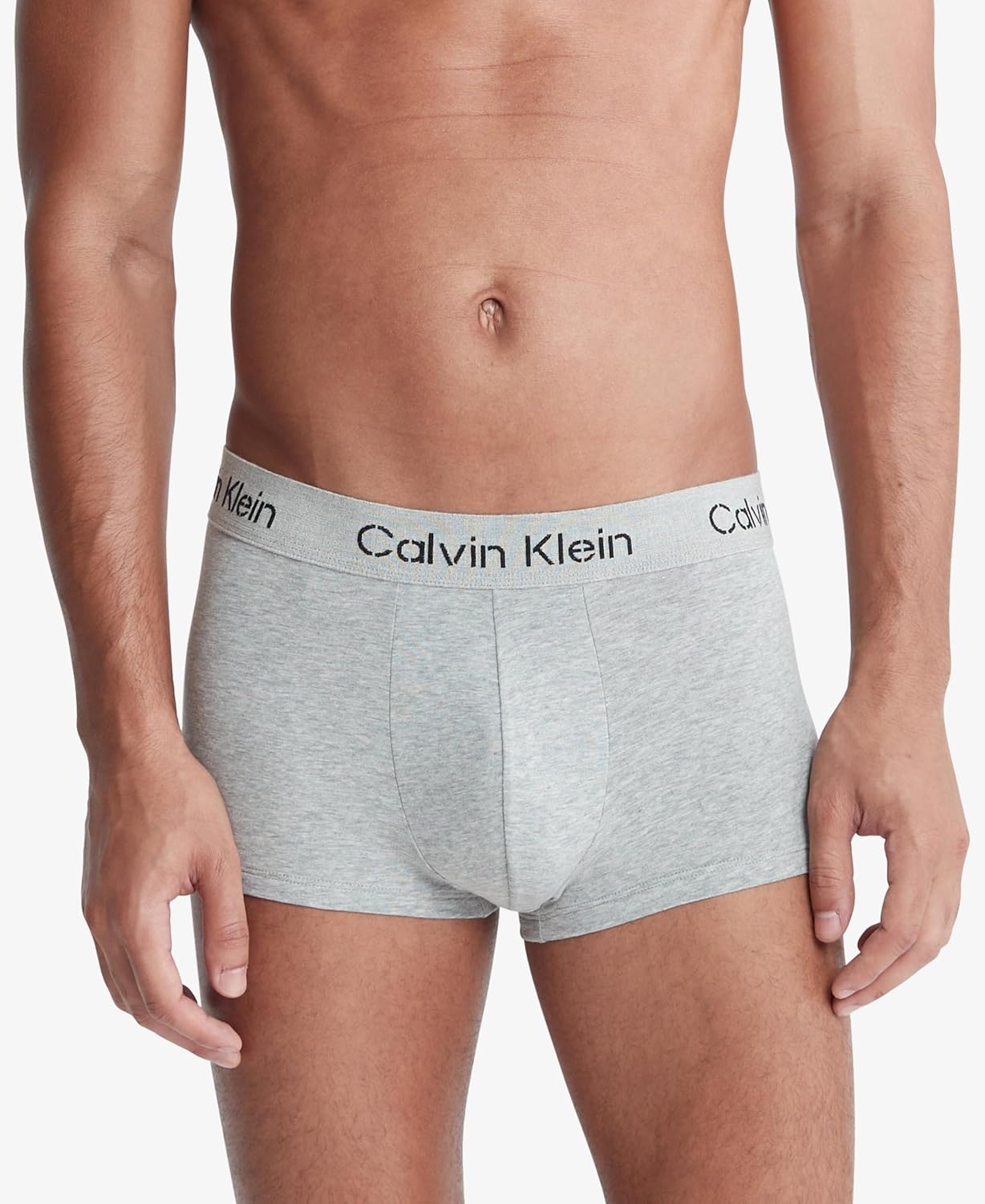image:imageCalvin Klein Mens Cotton Stretch 3Pack Low Rise TrunksBlack Speakeasy Grey Heather