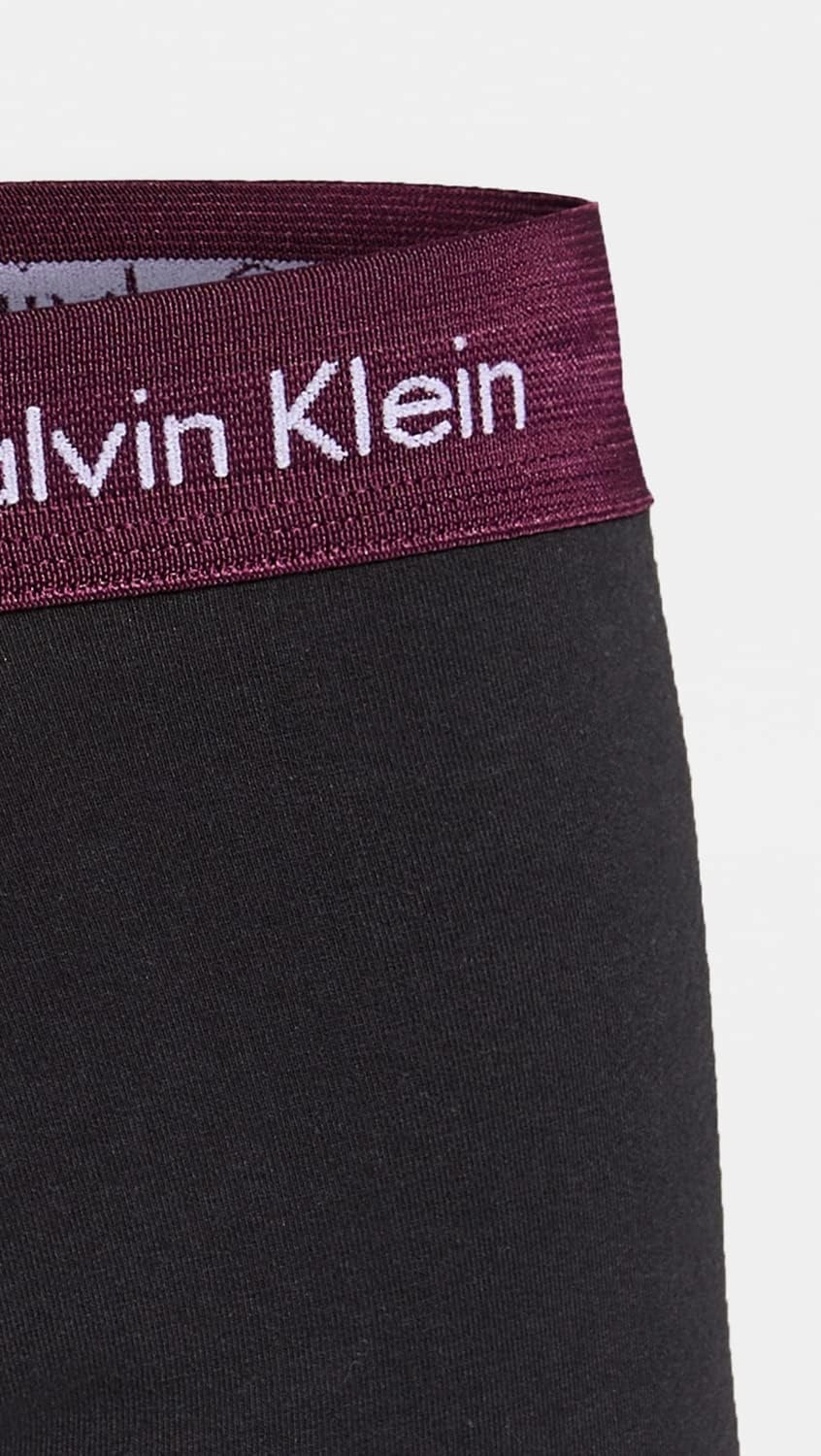 image:imageCalvin Klein Mens Cotton Stretch 3Pack Low Rise TrunksBlack Bodies W Pale Orchid Hollywood Pink Grape Glimmer