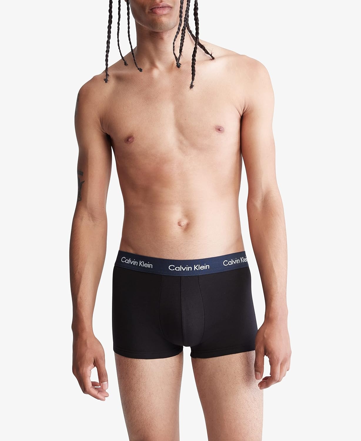 image:imageCalvin Klein Mens Cotton Stretch 3Pack Low Rise TrunksBlack Bodies W Shoreline Clay Travertine