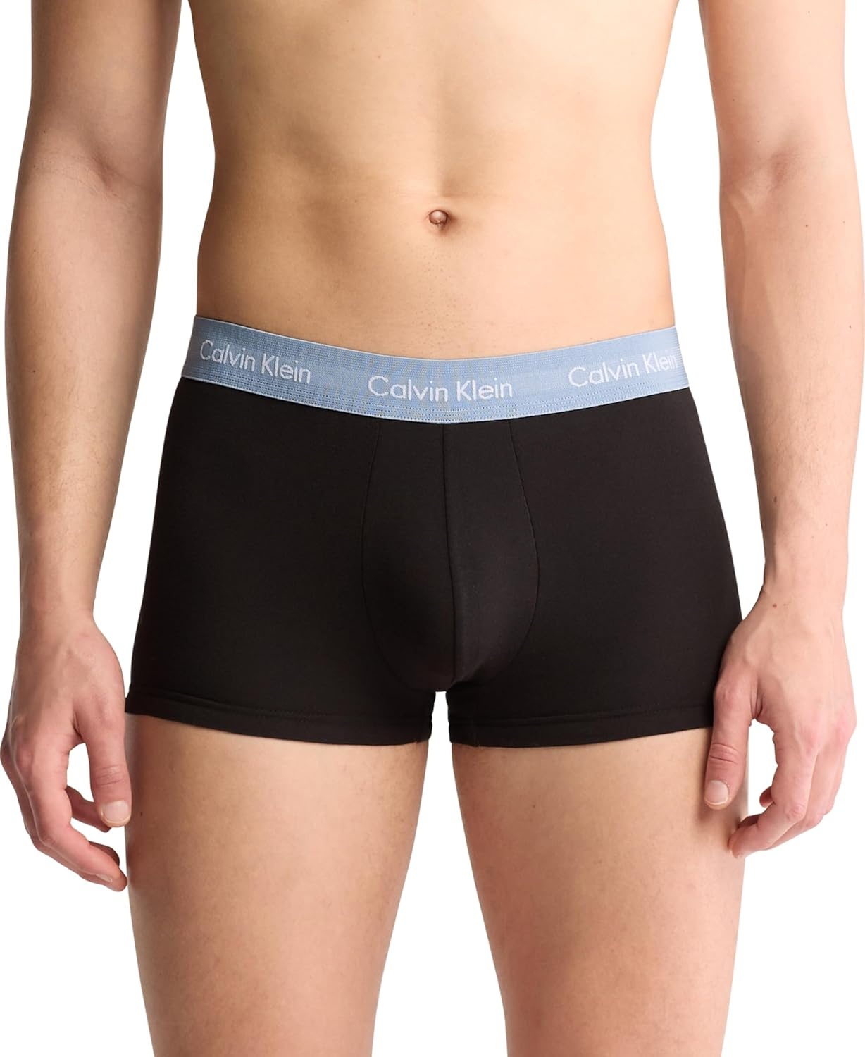 image:imageCalvin Klein Mens Cotton Stretch 3Pack Low Rise TrunksBlack W New Navy Vintage Khaki Troposphere Logos