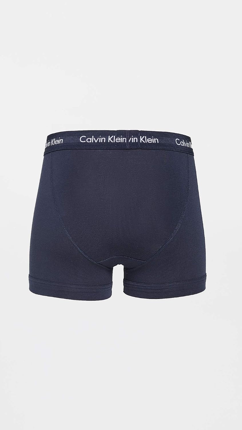 image:imageCalvin Klein Mens Cotton Stretch 3Pack Low Rise TrunksBlue BayShortlineJet GreyOatmeal HeatherRaisin Torte