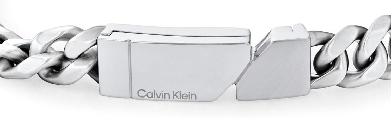 image:imageCalvin Klein Mens Electric Bracelet Brushed ID Tag with Asymmetric Cutout and Sizeable Magnetic Closure  Premium Fashion for Everyday Wear  Gift for HimSilver
