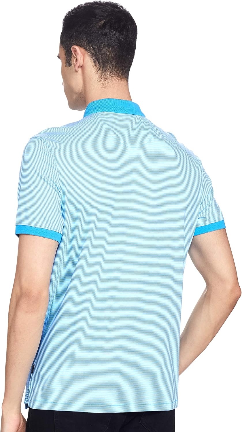 image:imageCalvin Klein Mens Liquid Touch Polo Stripe with UV ProtectionMalibu Blue Stripe
