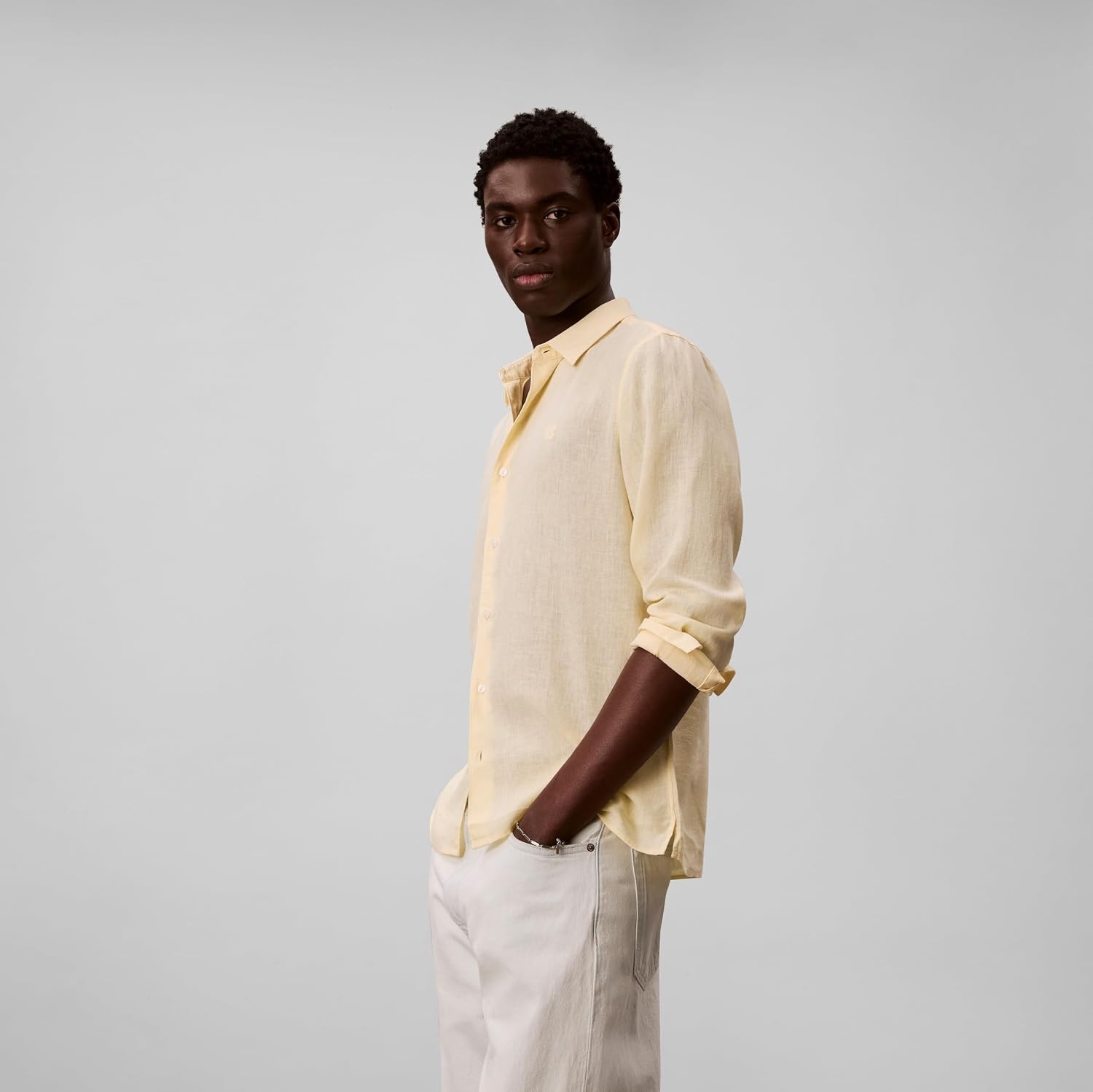 image:imageCalvin Klein Mens Long Sleeve Linen Classic ShirtAnise Flower