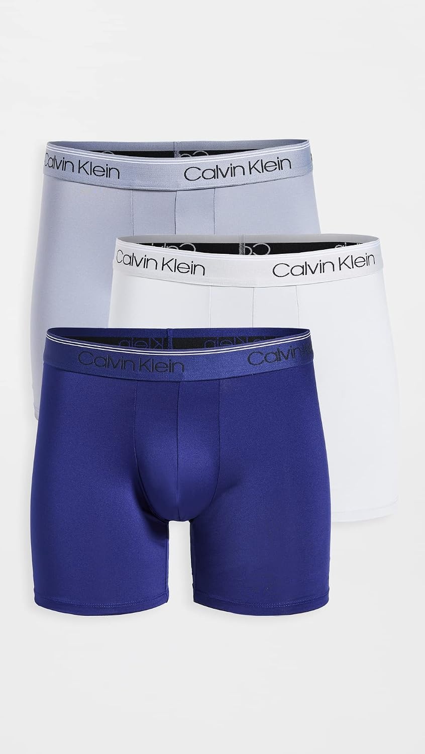 image:imageCalvin Klein Mens Micro Stretch 3pack Boxer BriefBayou Blue Antique Grey Durango Blue