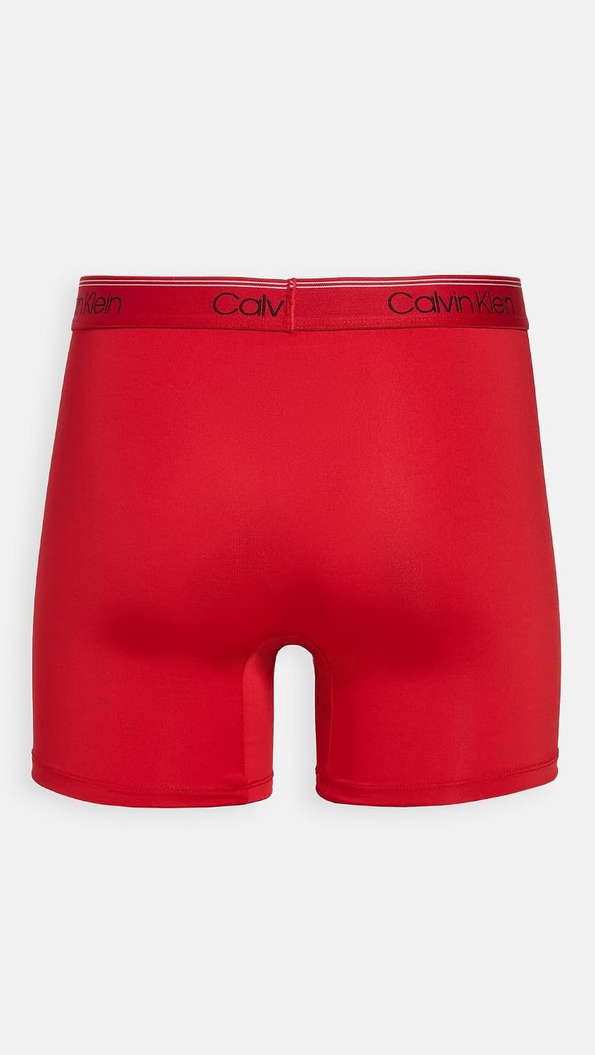image:imageCalvin Klein Mens Micro Stretch 3pack Boxer BriefBlack Red Convoy