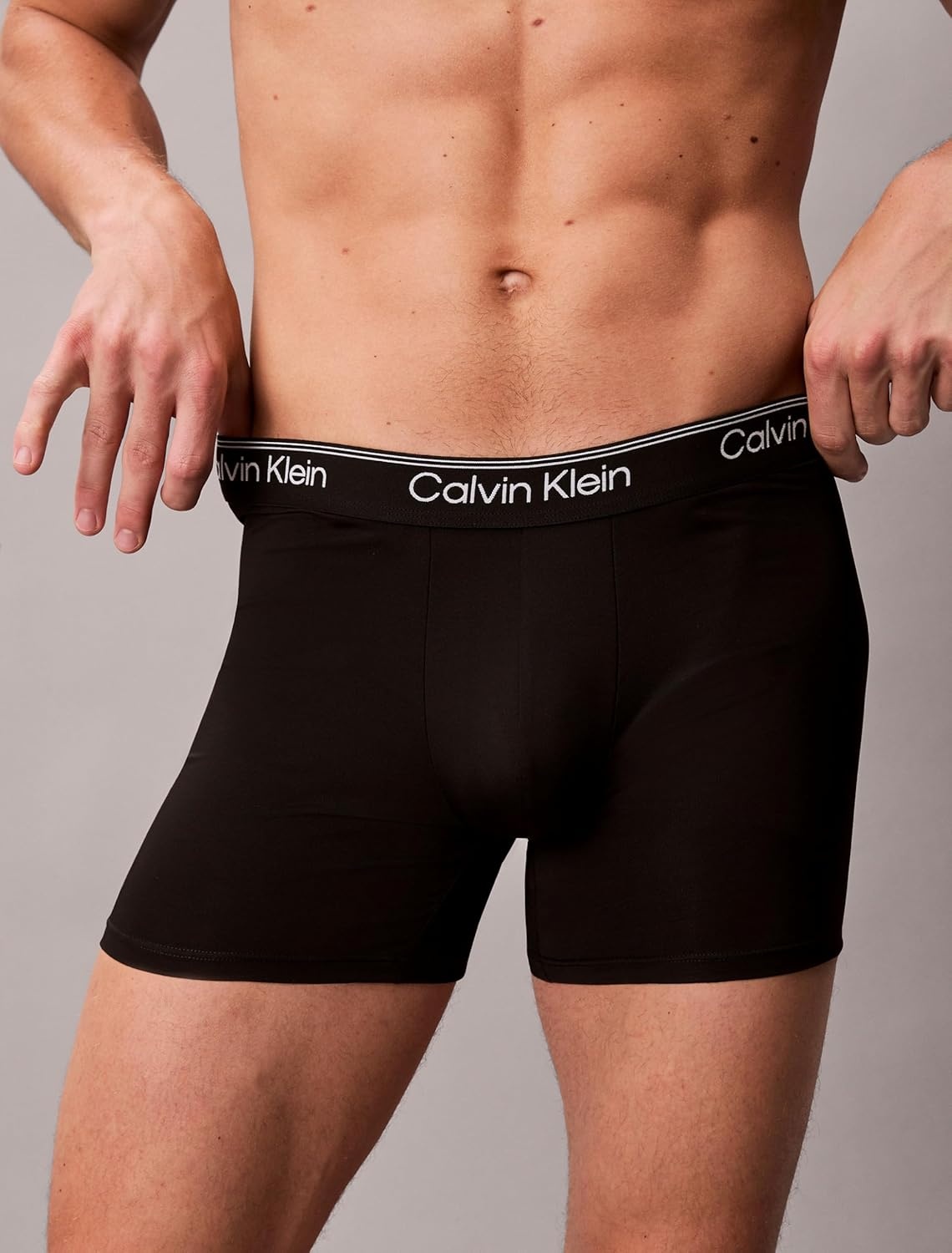 image:imageCalvin Klein Mens Micro Stretch 3pack Boxer BriefBlack Sleet Adrenaline Rush