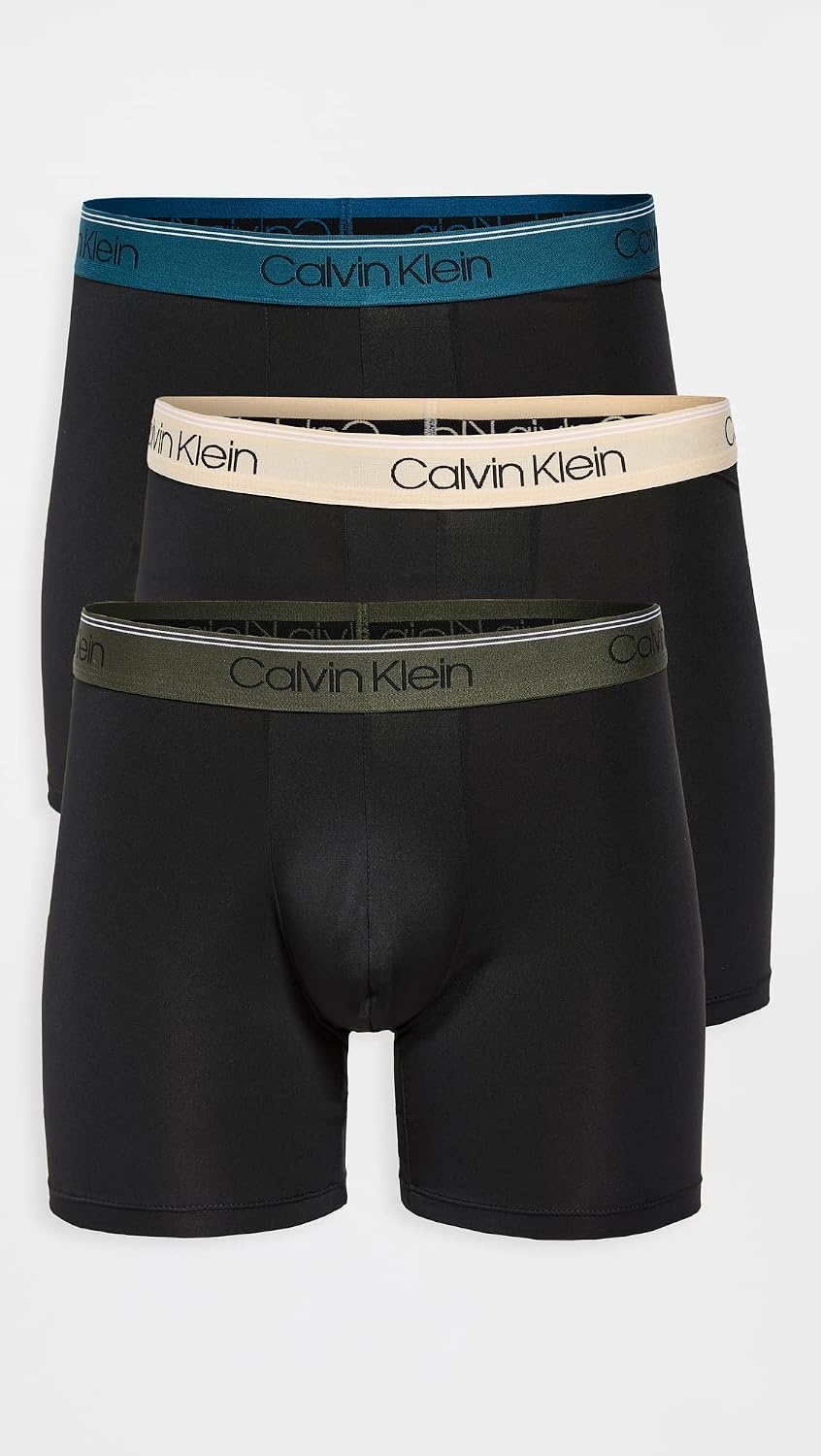 image:imageCalvin Klein Mens Micro Stretch 3pack Boxer BriefBlack Bodies W Olive Tapioca Legion Blue Wbs