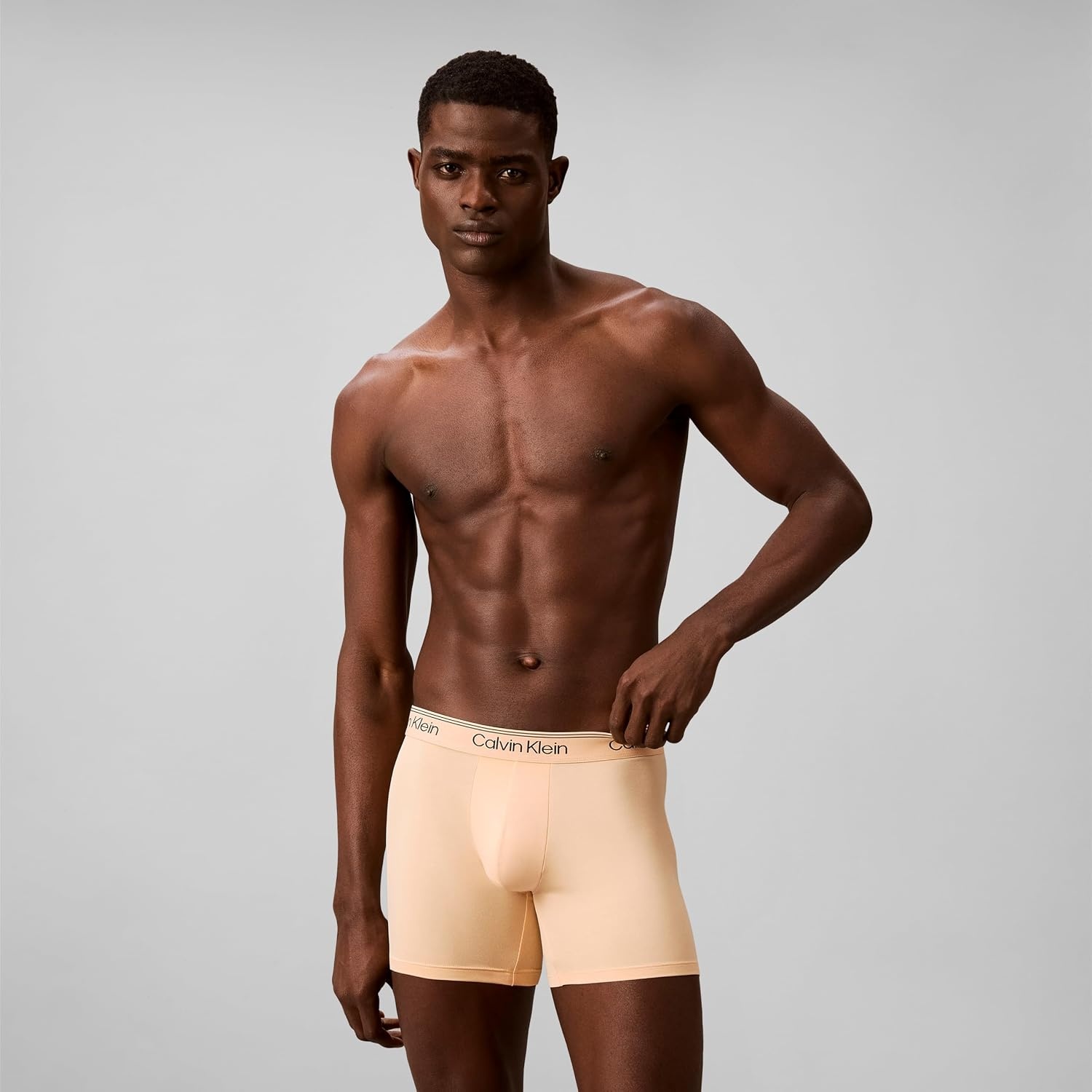 image:imageCalvin Klein Mens Micro Stretch 3pack Boxer BriefGulf Blue Light Cast Peach Bliss