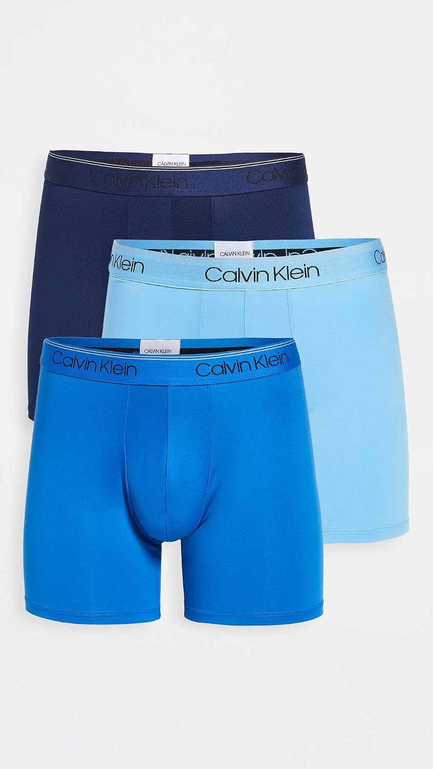 image:imageCalvin Klein Mens Micro Stretch 3pack Boxer BriefNew Navy Artesian Blue Blue Paradise