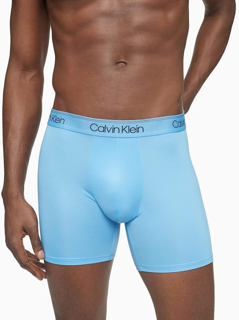 image:imageCalvin Klein Mens Micro Stretch 3pack Boxer BriefNew Navy Artesian Blue Blue Paradise
