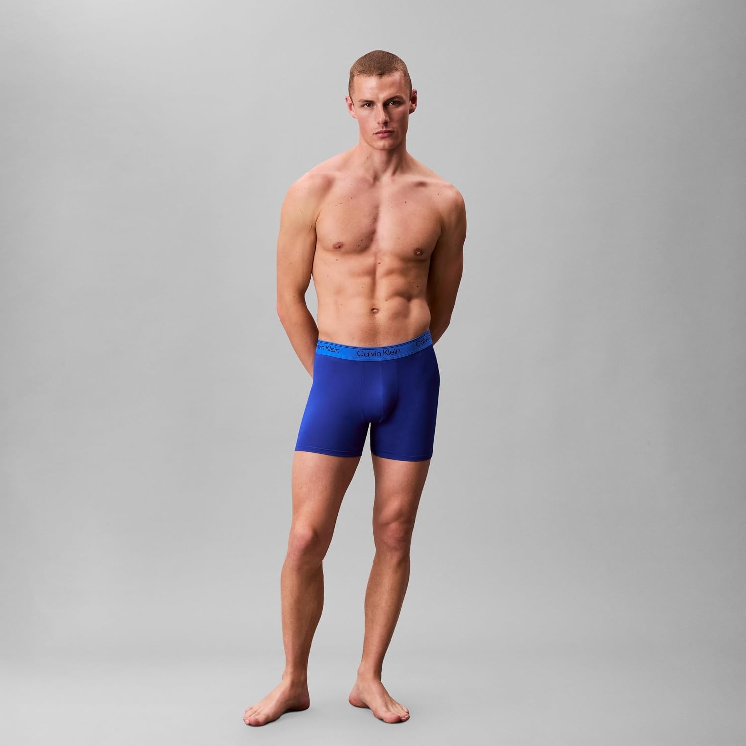 image:imageCalvin Klein Mens Micro Stretch 3pack Boxer BriefShoreline Royalty Blue Bell