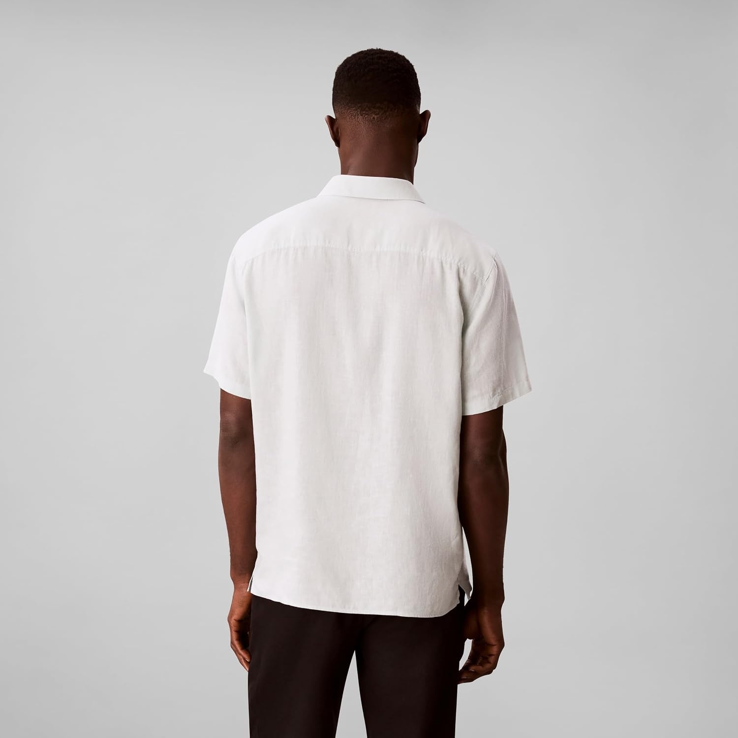 image:imageCalvin Klein Mens Short Sleeve Linen Classic ShirtPale Meadow