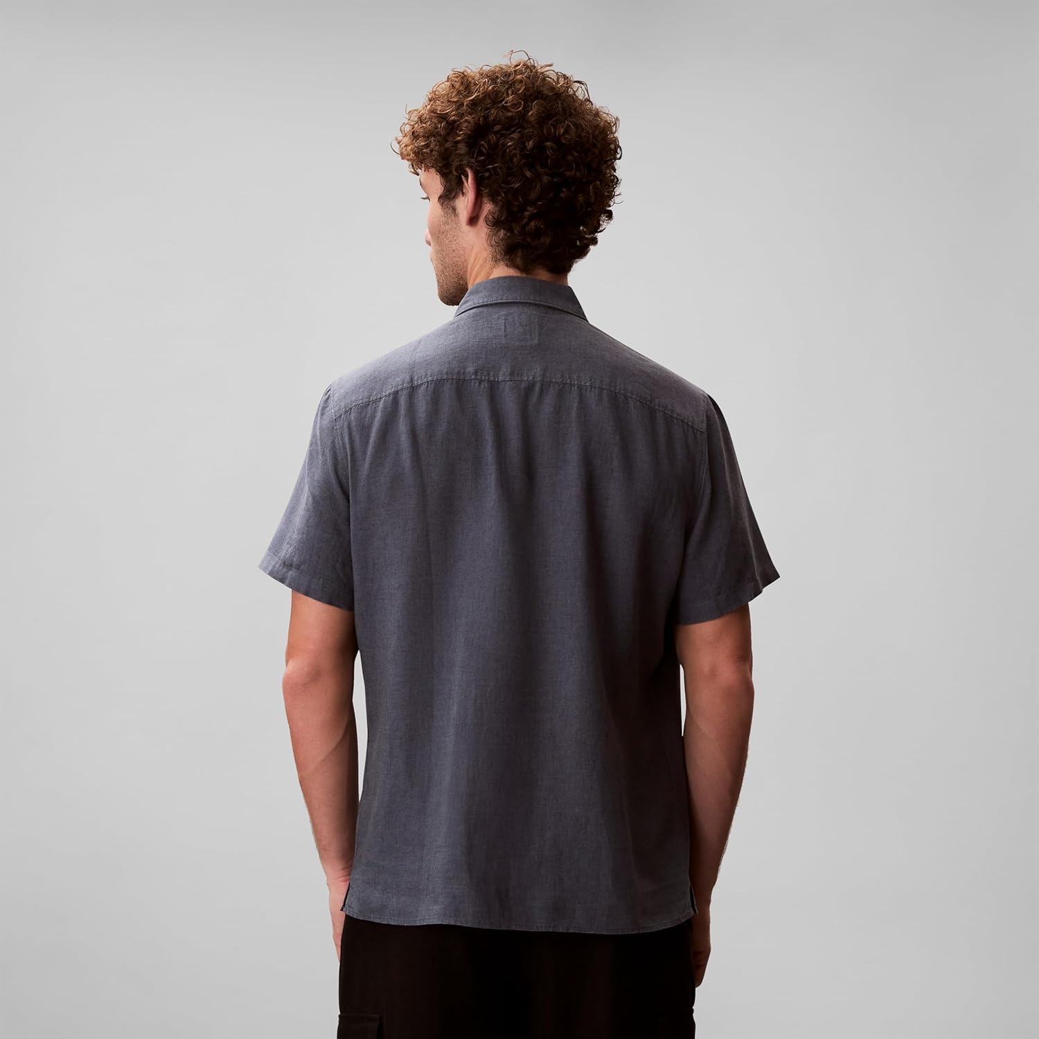 image:imageCalvin Klein Mens Short Sleeve Linen Classic ShirtTurbulence