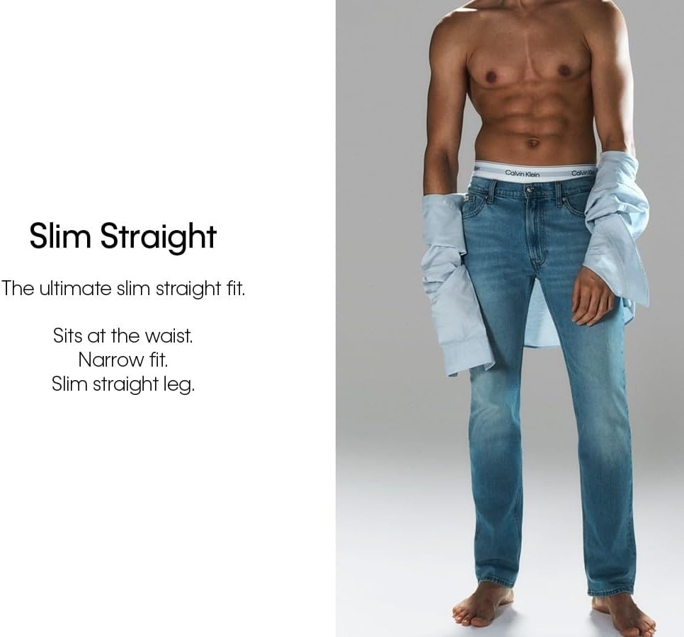 image:imageCalvin Klein Mens Straight Fit JeansBoston Blue Black