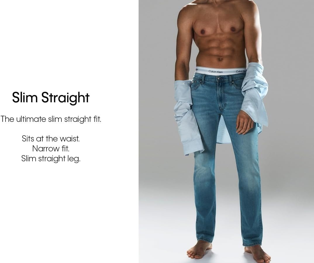 image:imageCalvin Klein Mens Straight Fit JeansTinted Ck Stone