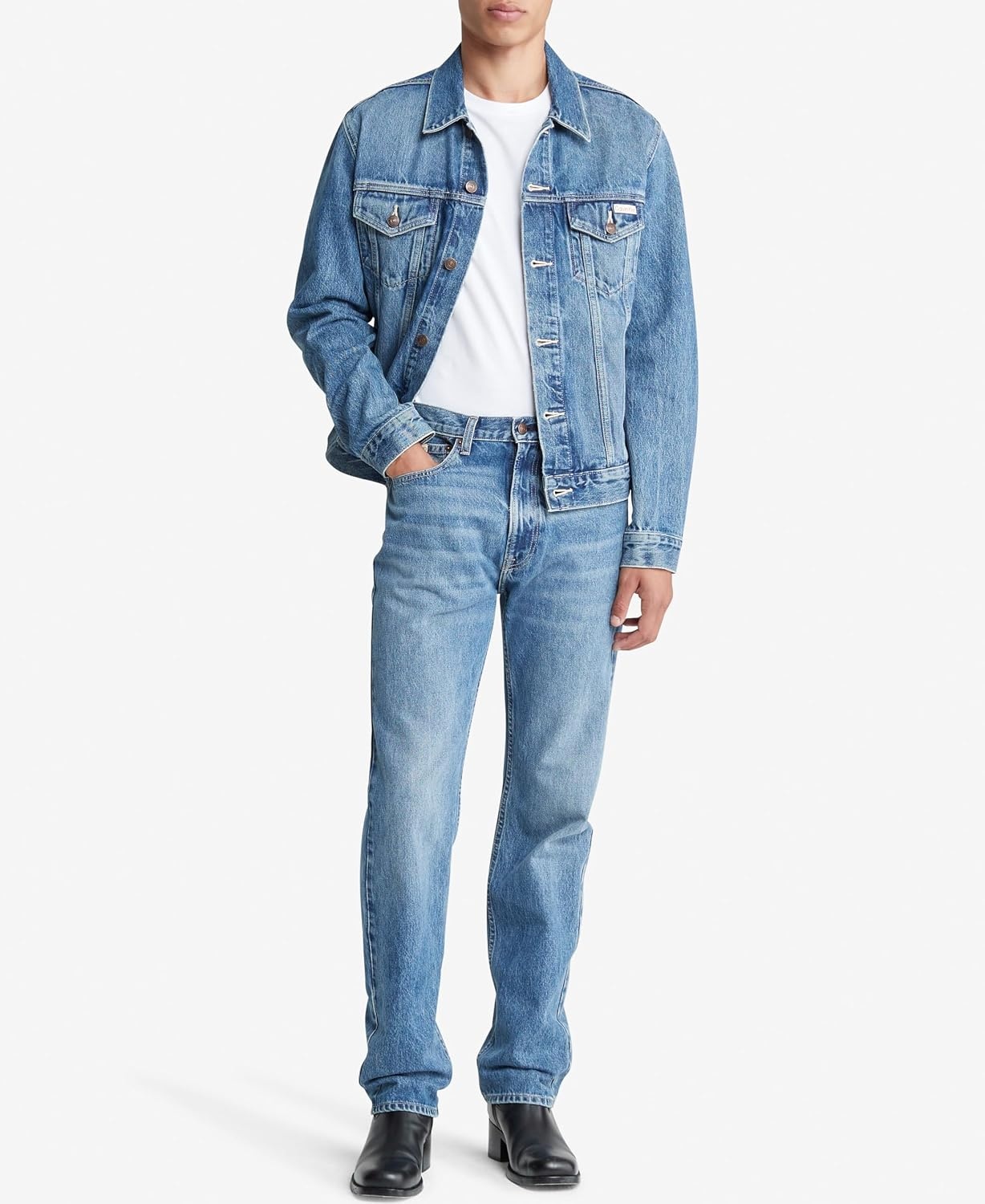 image:imageCalvin Klein Mens Straight Fit JeansTinted Ck Stone