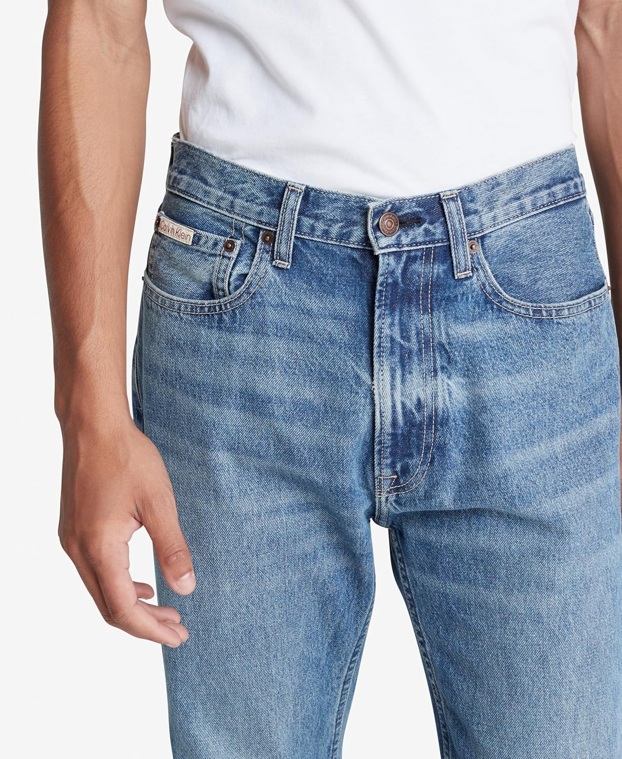 image:imageCalvin Klein Mens Straight Fit JeansTinted Ck Stone