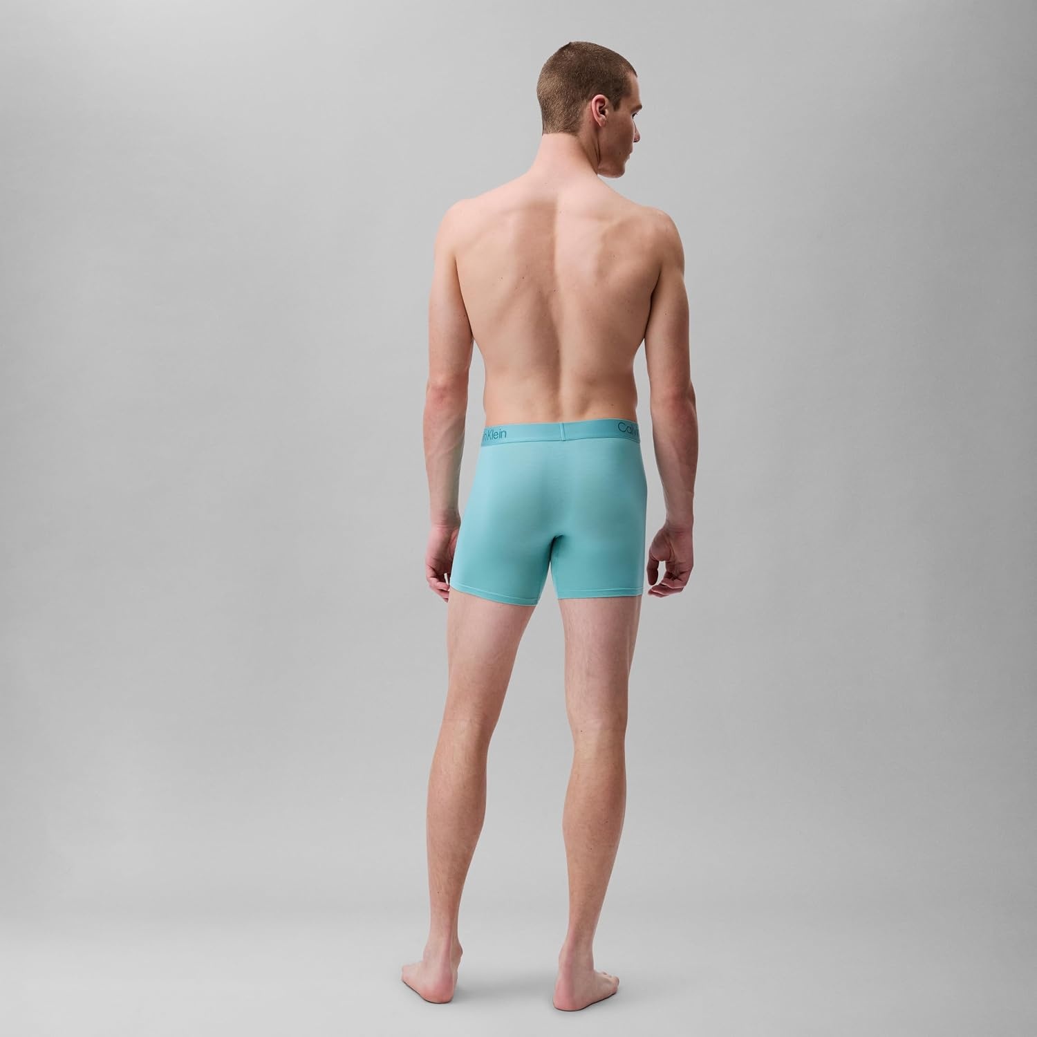 image:imageCalvin Klein Mens Ultra Soft Modern Modal 3pack Boxer BriefGrey Heather Chalk Saltwater Aqua