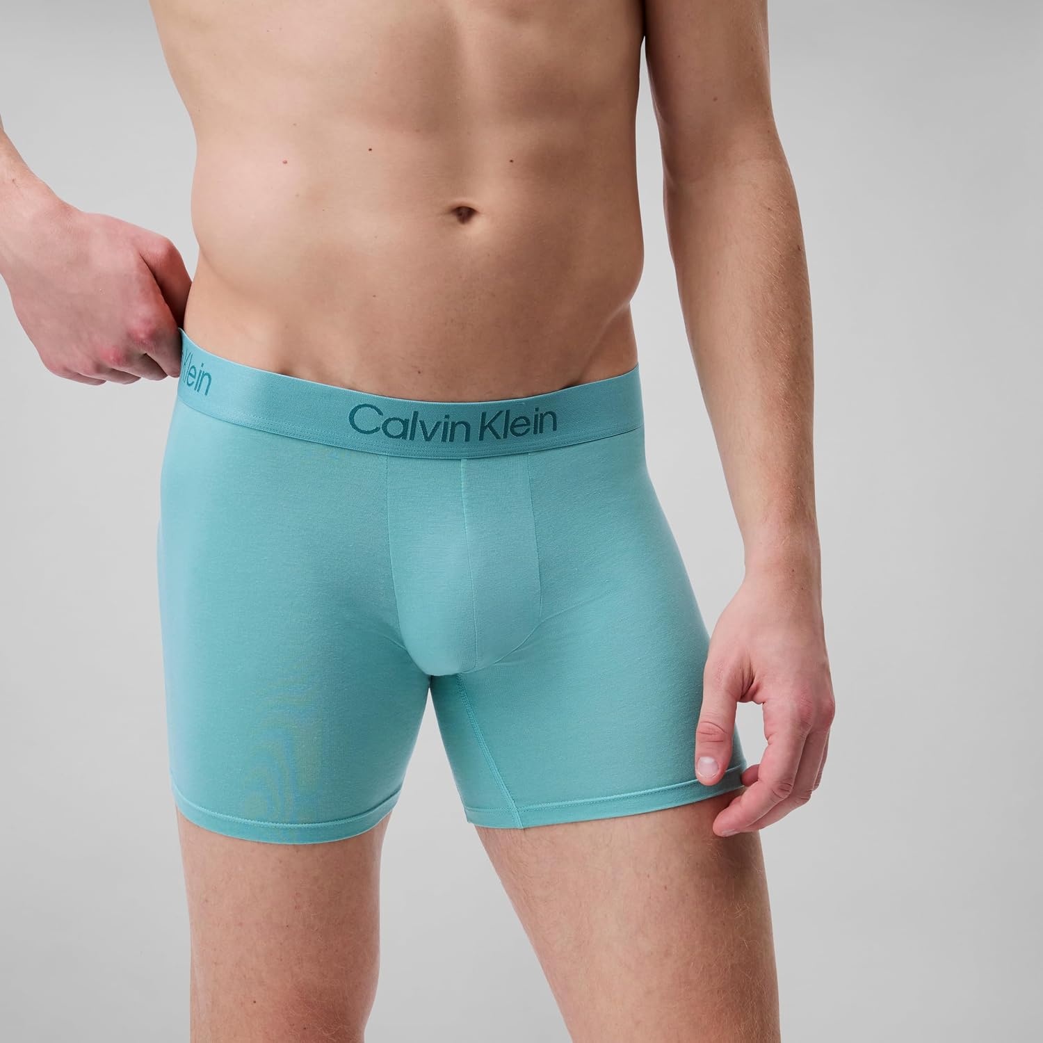 image:imageCalvin Klein Mens Ultra Soft Modern Modal 3pack Boxer BriefGrey Heather Chalk Saltwater Aqua