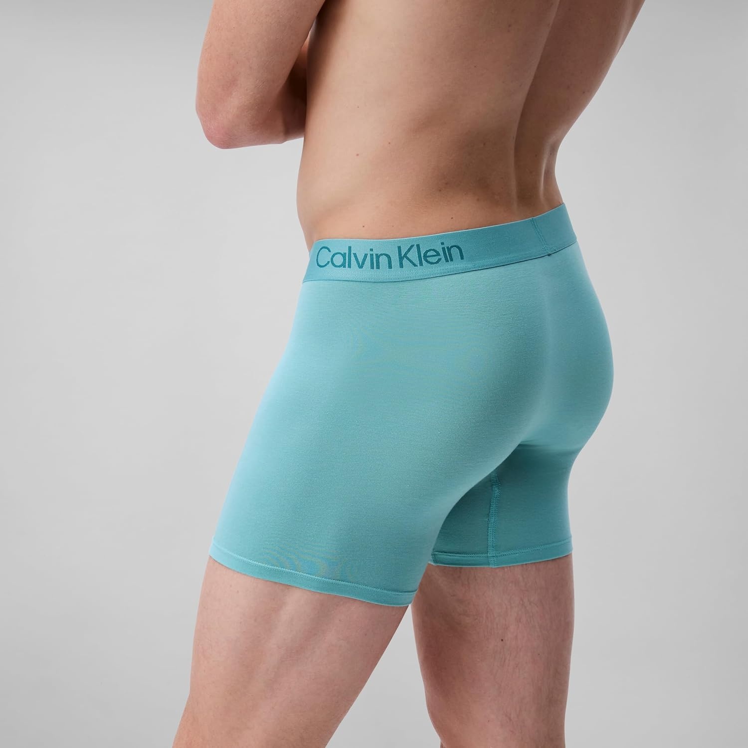 image:imageCalvin Klein Mens Ultra Soft Modern Modal 3pack Boxer BriefGrey Heather Chalk Saltwater Aqua