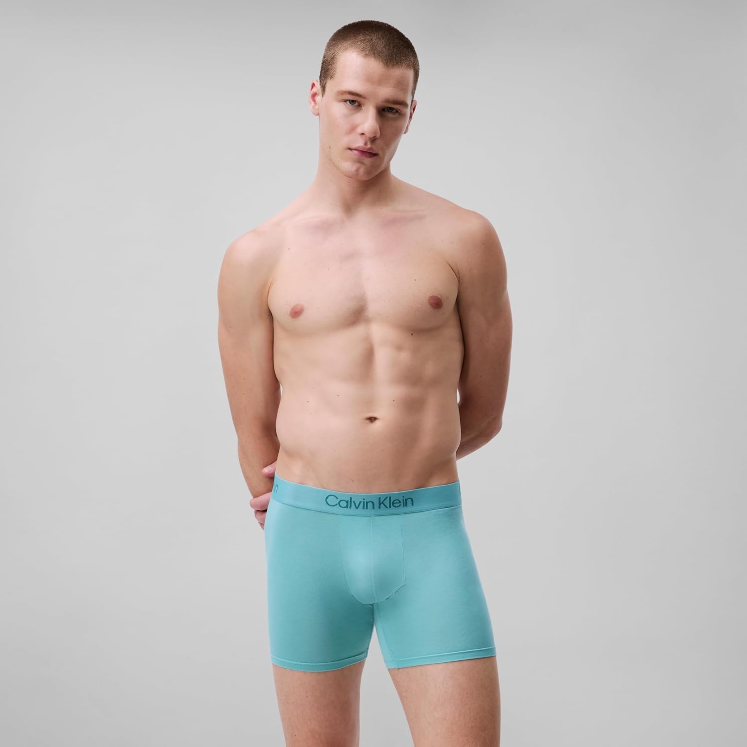 image:imageCalvin Klein Mens Ultra Soft Modern Modal 3pack Boxer BriefGrey Heather Chalk Saltwater Aqua