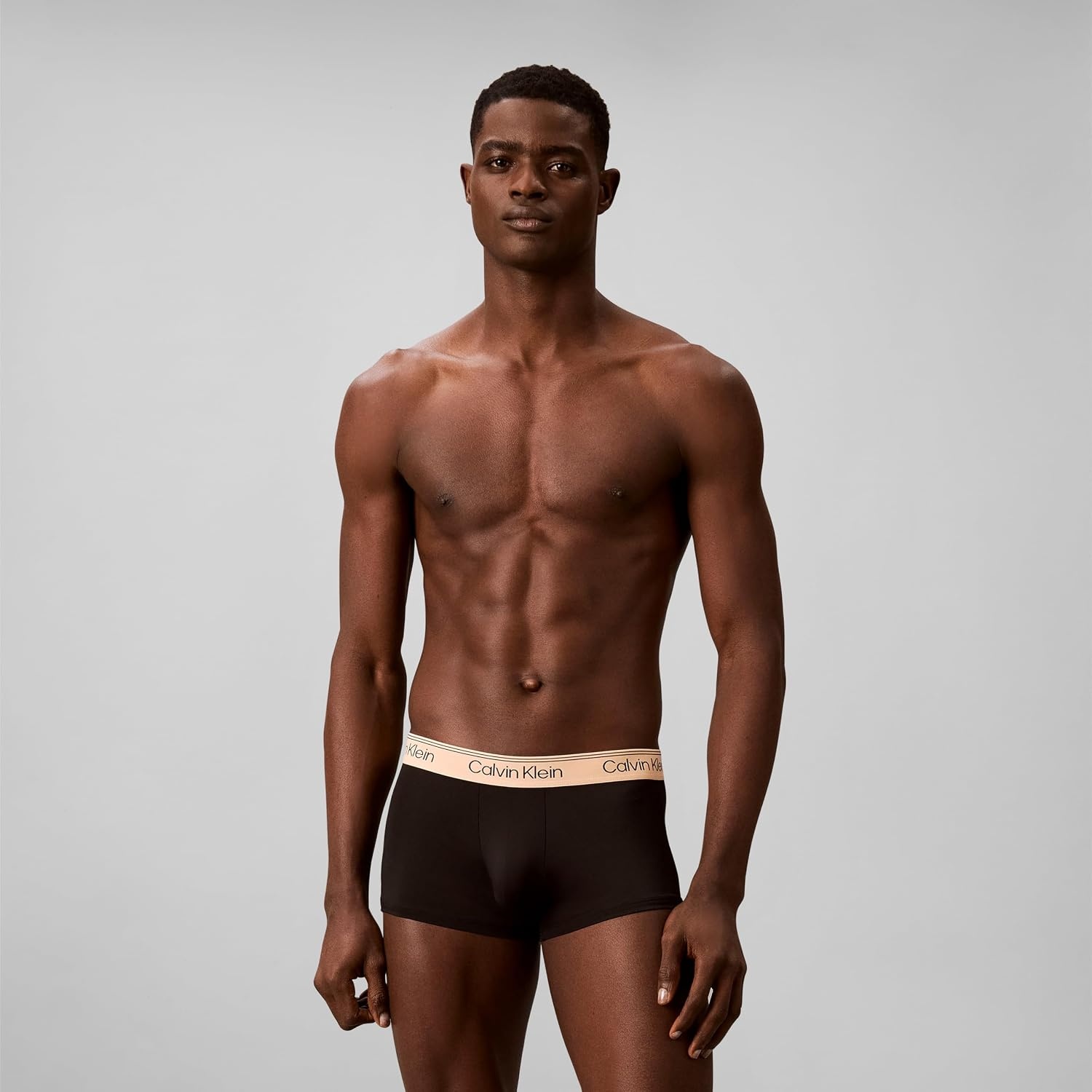 image:imageCalvin Klein Mens Underwear Microfiber Stretch 3 Pack TrunkBlack Bodies W Gulf Blue Light Cast Peach Bliss Wbs