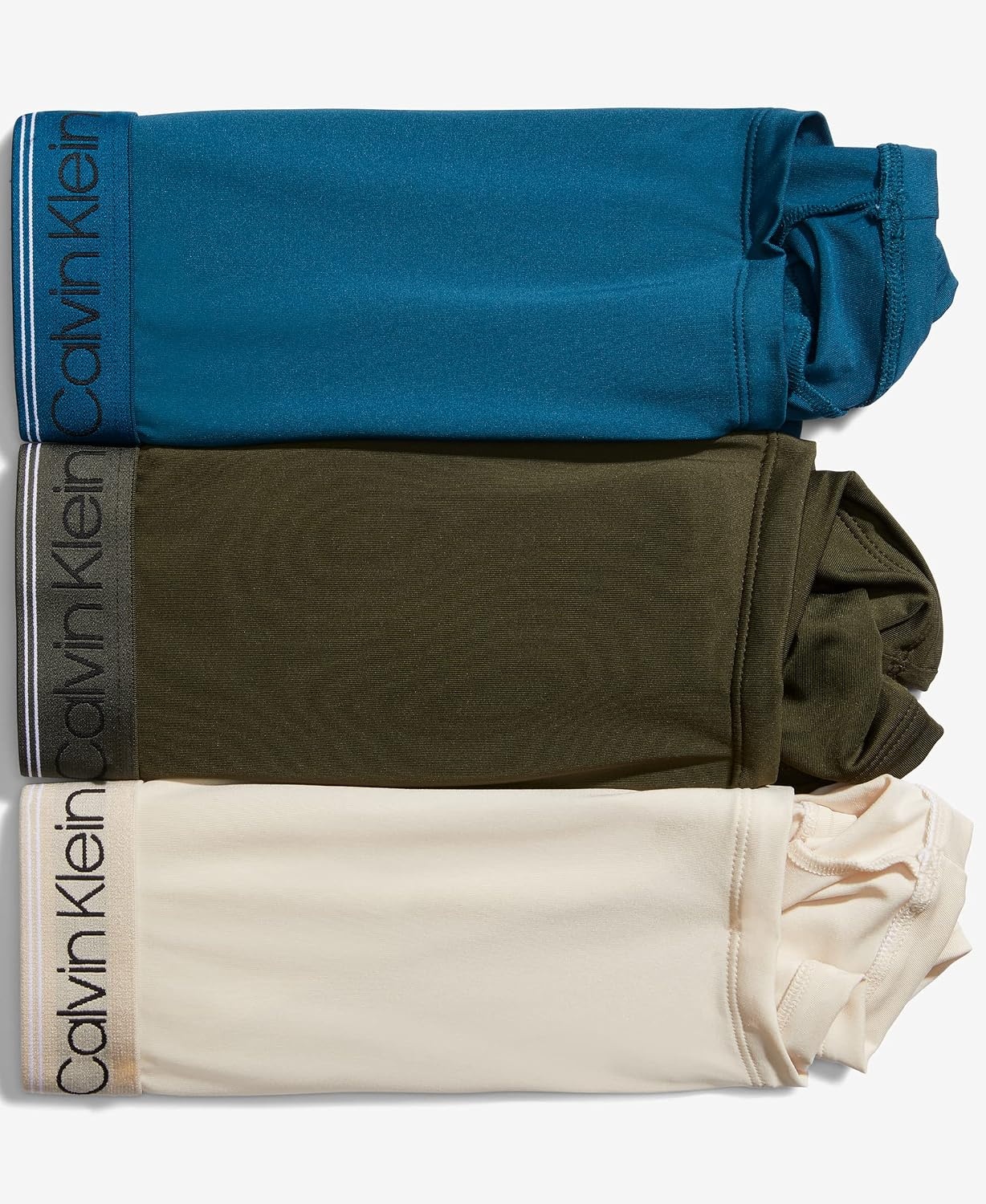 image:imageCalvin Klein Mens Underwear Microfiber Stretch 3 Pack TrunkOlive Tapioca Legion Blue