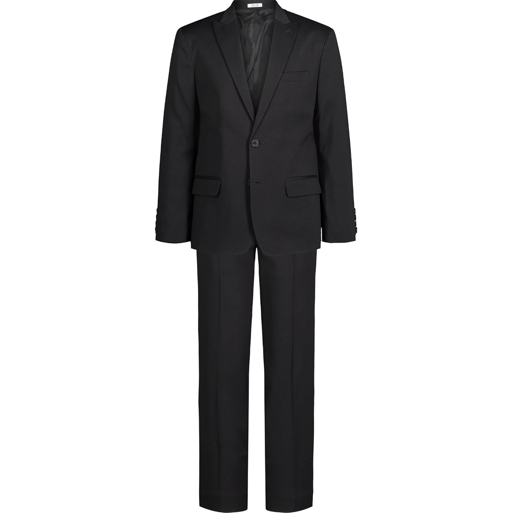 image:imageCalvin Klein Boys 2piece Formal Suit Set Single Breasted Jacket amp Straight Leg Dress PantsBlack Stretch
