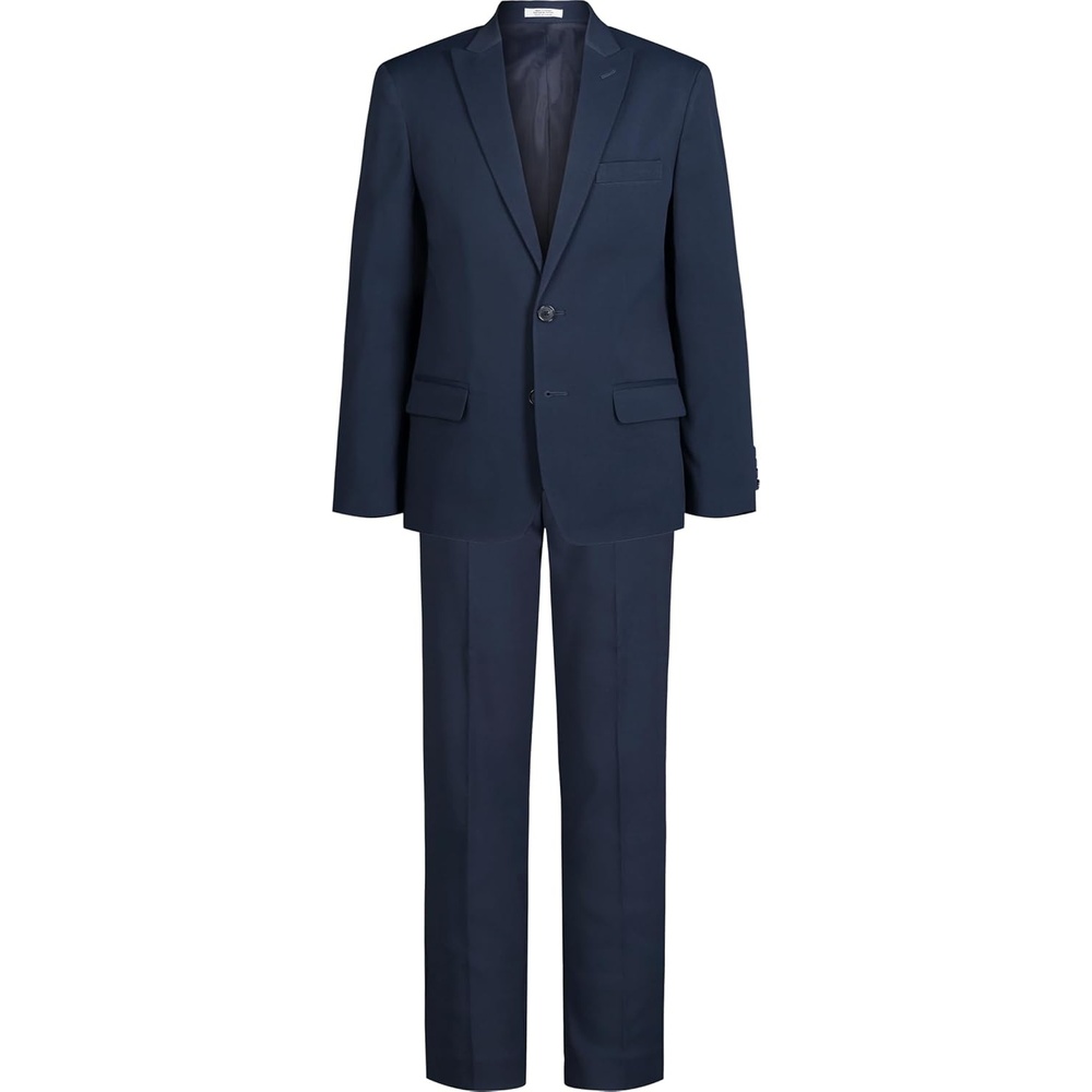 image:imageCalvin Klein Boys 2piece Formal Suit Set Single Breasted Jacket amp Straight Leg Dress PantsBright Blue Stretch