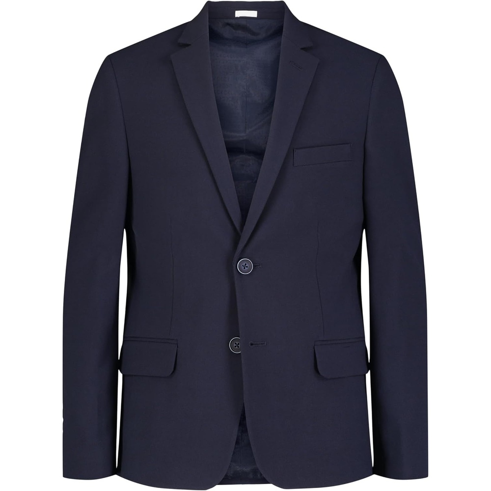 image:imageCalvin Klein Boys BiStretch Blazer Suit Jacket 2Button Single Breasted Closure Buttoned Cuffs amp Front Flap PocketsNavy Infinite