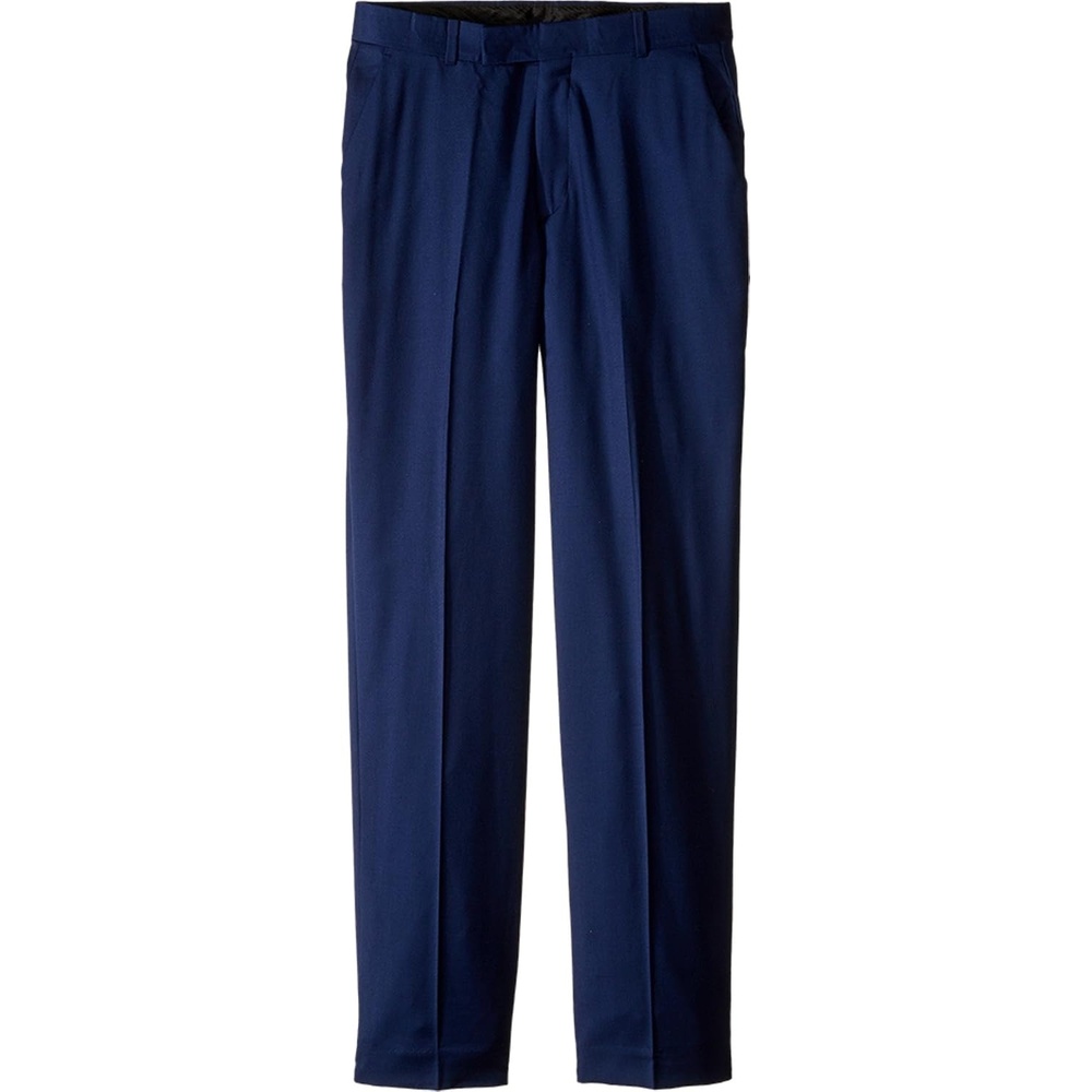 image:imageCalvin Klein Boys FlatFront BiStretch Dress Pant Straight Leg Fit Belt Loops amp Front PocketsBright Blue