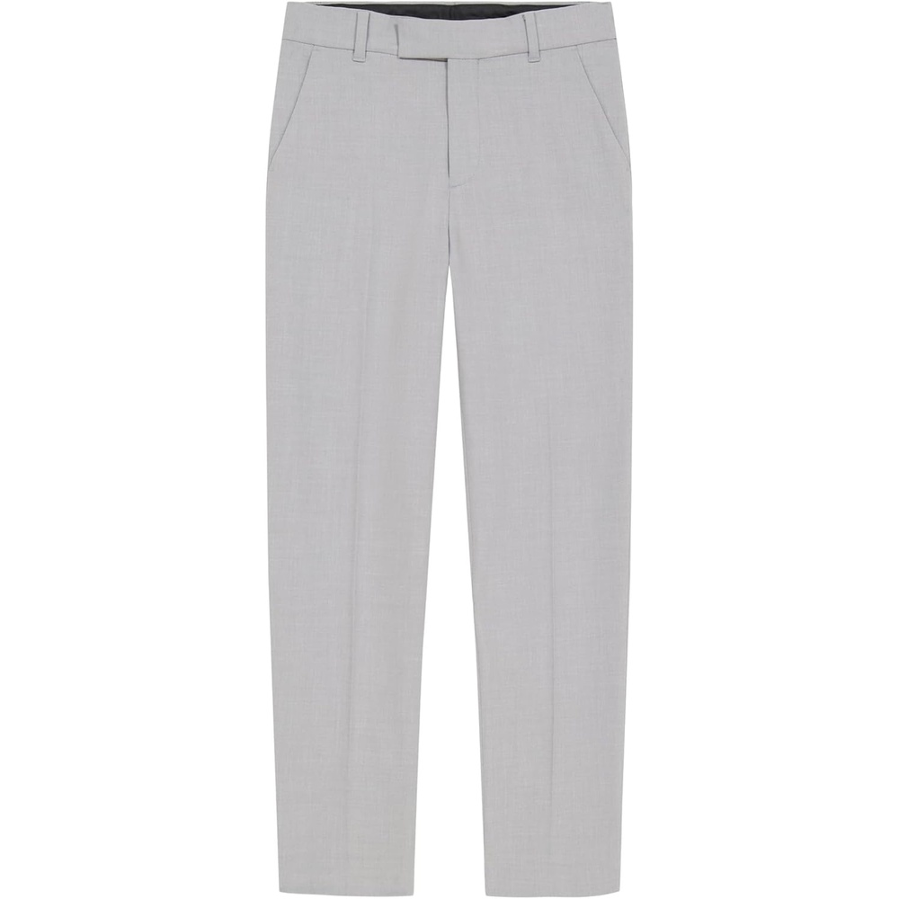 image:imageCalvin Klein Boys FlatFront BiStretch Dress Pant Straight Leg Fit Belt Loops amp Front PocketsSilver Metal