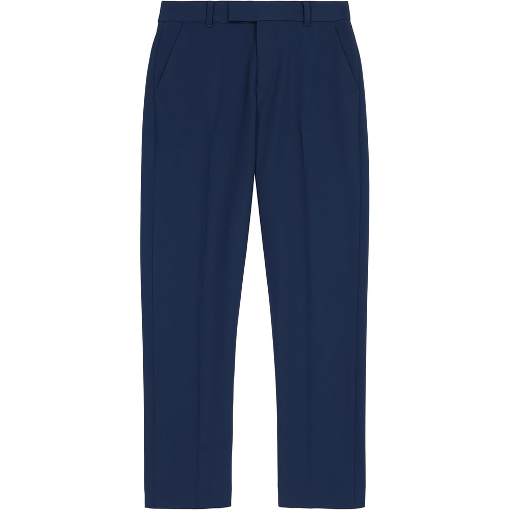 image:imageCalvin Klein Boys FlatFront Suit Dress Pant Straight Leg Fit amp Hemmed Bottom Belt Loops amp Functional Front PocketsBank Blue Perfomance