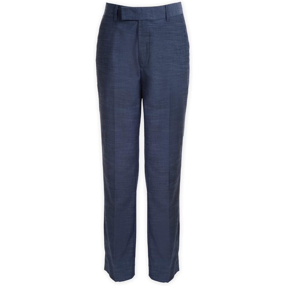 image:imageCalvin Klein Boys FlatFront Suit Dress Pant Straight Leg Fit amp Hemmed Bottom Belt Loops amp Functional Front PocketsBlue Weave