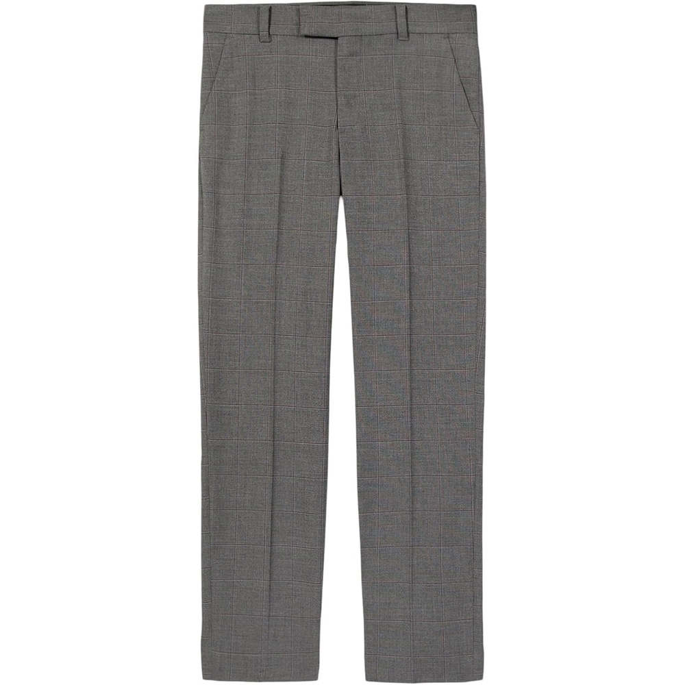 image:imageCalvin Klein Boys FlatFront Suit Dress Pant Straight Leg Fit amp Hemmed Bottom Belt Loops amp Functional Front PocketsGrey Windowpane