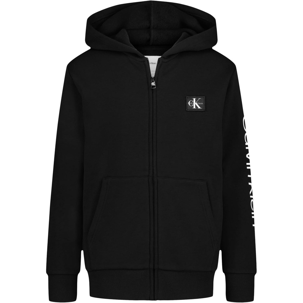 image:imageCalvin Klein Boys Long Sleeve Full Zip Fleece HoodieCk Black