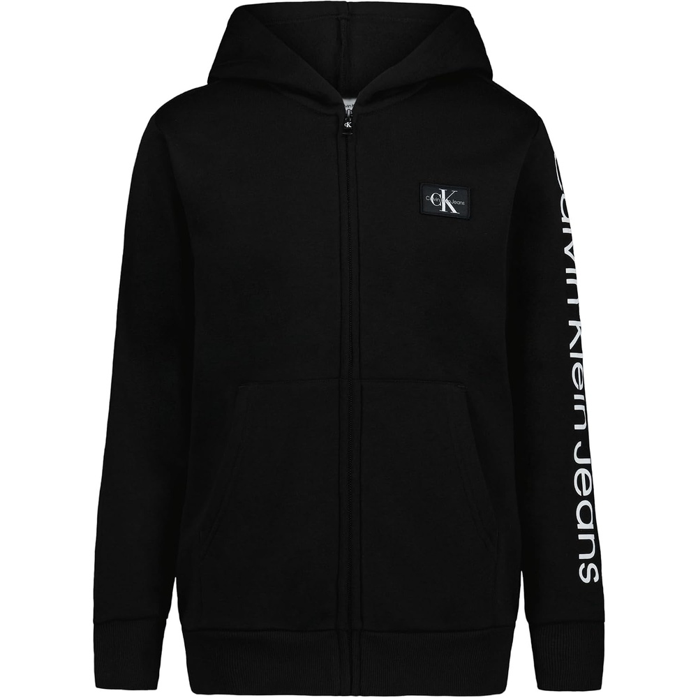 image:imageCalvin Klein Boys Long Sleeve Full Zip Fleece HoodieCkj Black