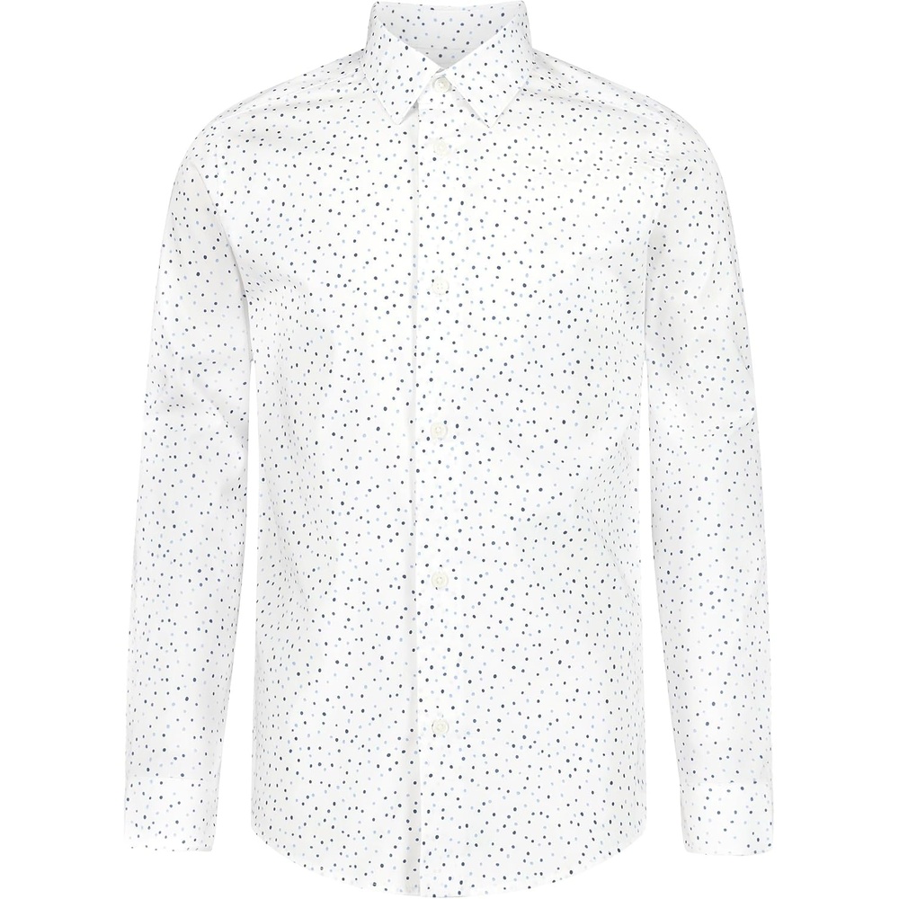 image:imageCalvin Klein Boys Long Sleeve Patterned Dress Shirt ButtonDown Style with Cuffs amp Shirttail HemBlue Dapple Print