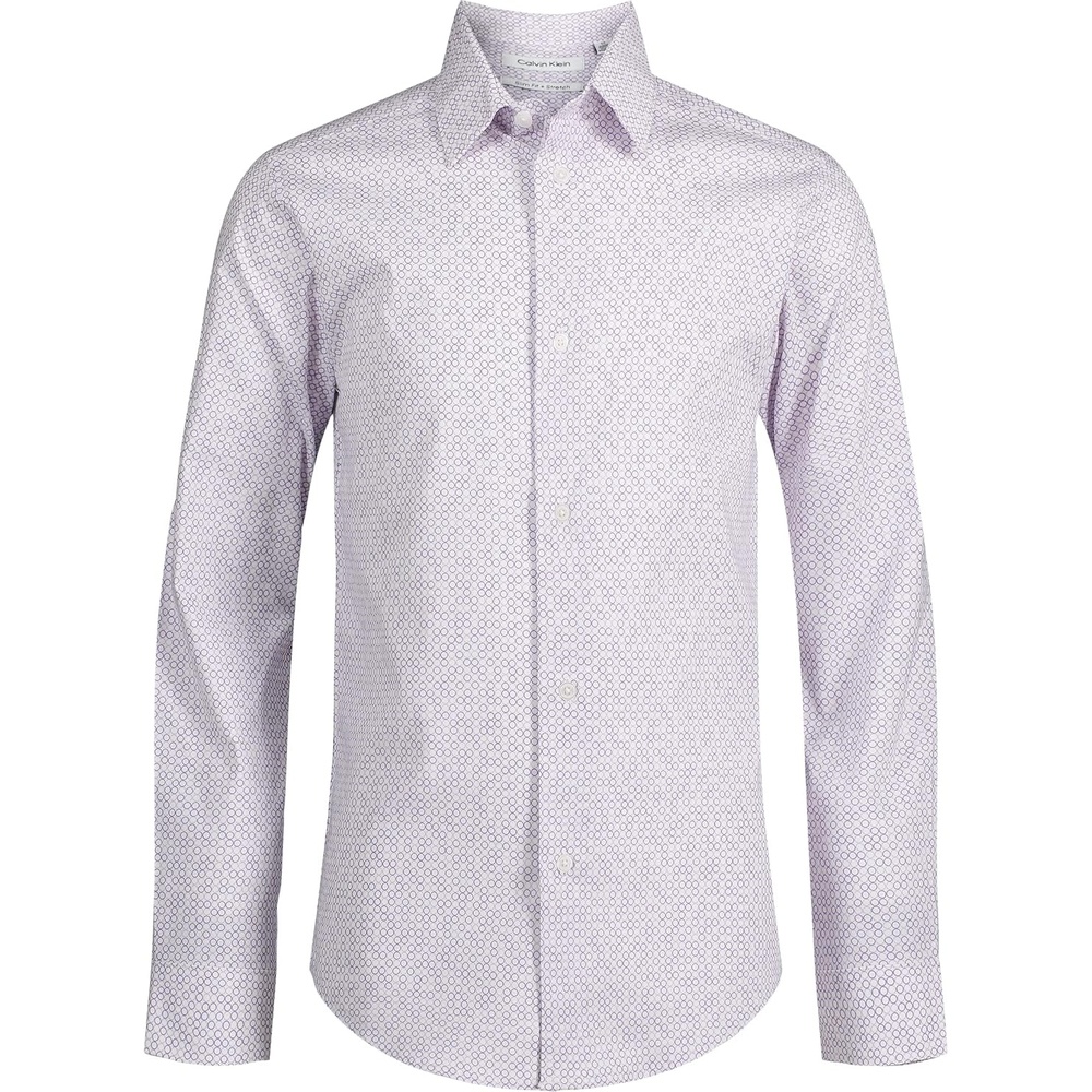 image:imageCalvin Klein Boys Long Sleeve Patterned Dress Shirt ButtonDown Style with Cuffs amp Shirttail HemPurple