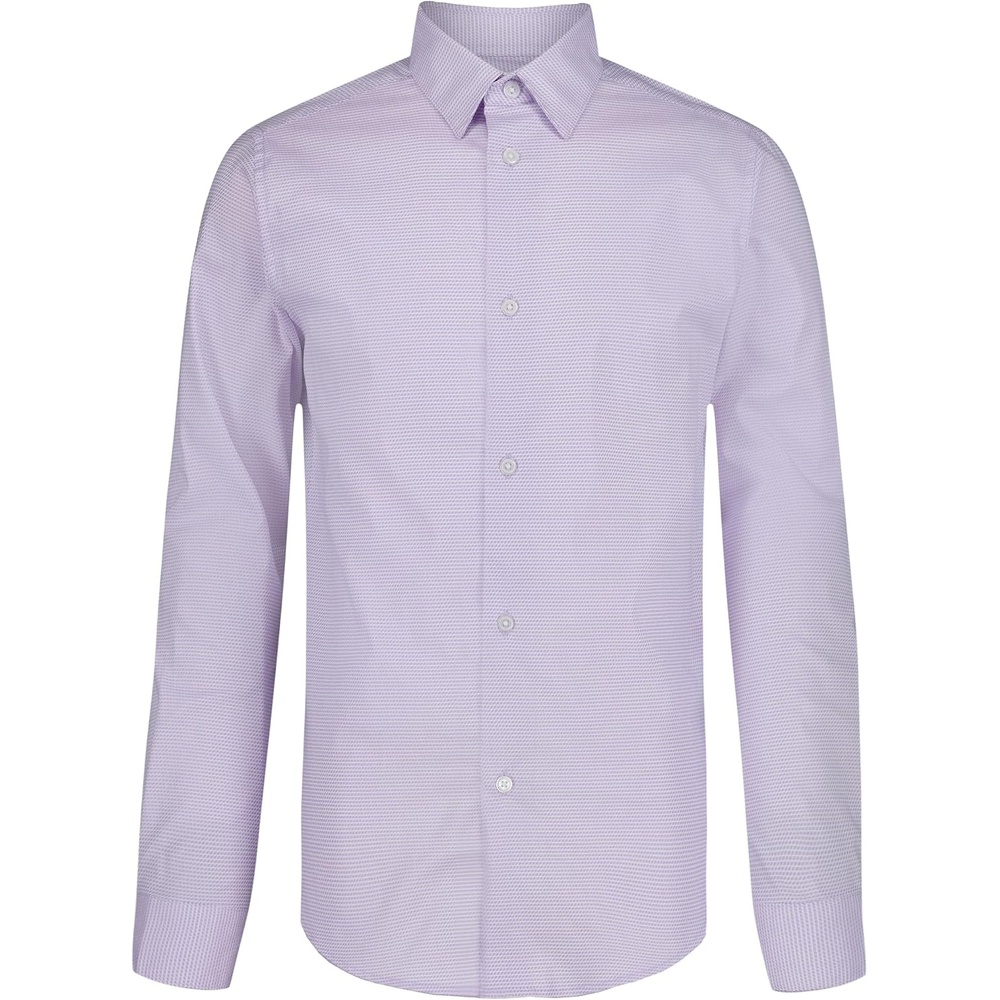 image:imageCalvin Klein Boys Long Sleeve Patterned Dress Shirt ButtonDown Style with Cuffs amp Shirttail HemViolet Opal