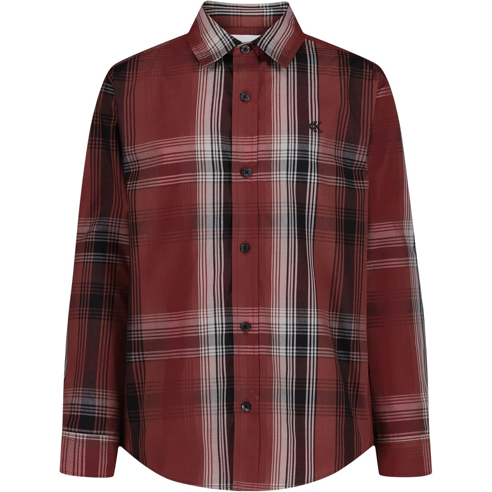 image:imageCalvin Klein Boys Long Sleeve Woven ButtonDown ShirtAndorra Plaid
