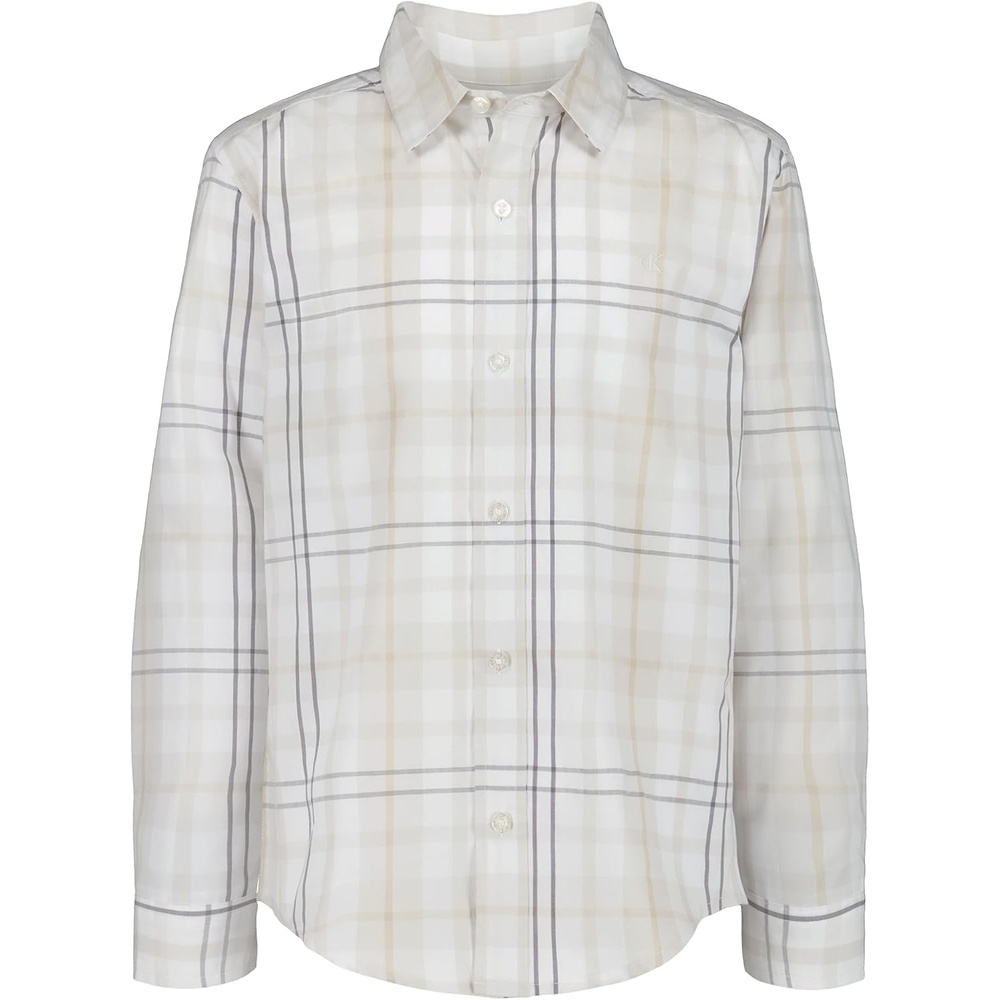 image:imageCalvin Klein Boys Long Sleeve Woven ButtonDown ShirtLunar Rock Plaid