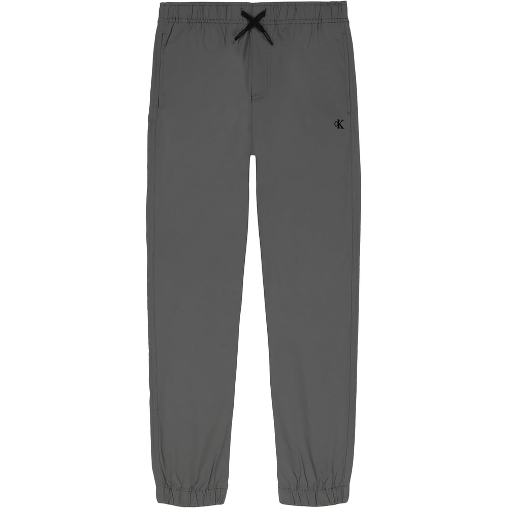 image:imageCalvin Klein Boys PullOn Tech Stretch Twill Jogger Drawstring ClosureDark Grey
