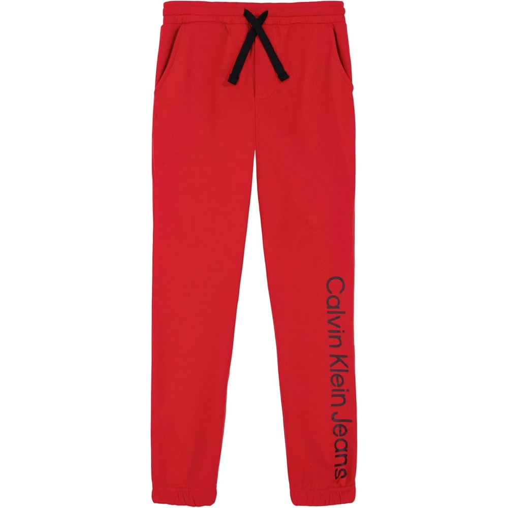 image:imageCalvin Klein Boys Pullon Legacy Fleece Jogger Sweatpants Drawstring ClosureCkj Racing Red