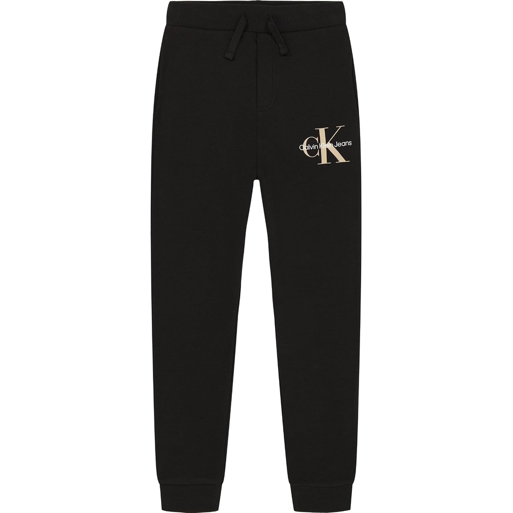 image:imageCalvin Klein Boys Pullon Legacy Fleece Jogger Sweatpants Drawstring ClosureOld School Black